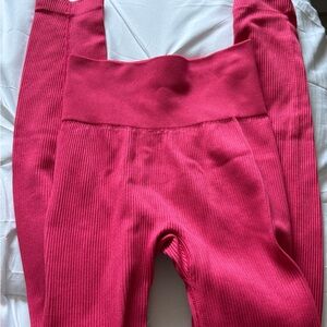 Aerie Vibrant Pink Ribbed Leggings